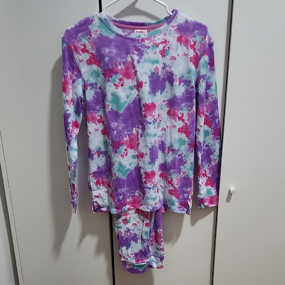 32 Degrees Kids Pajama Set in Purple, Red, and Teal Tie-Dye New With Tags